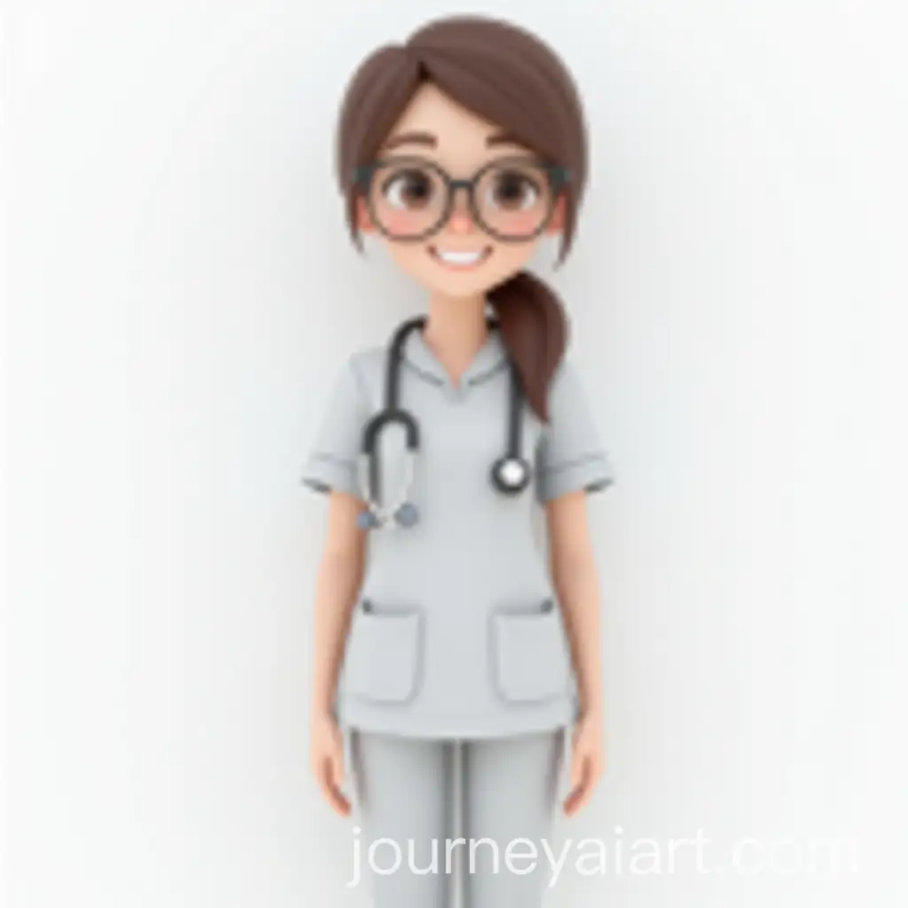 Student-Nurse-in-White-Uniform-on-Neat-Background