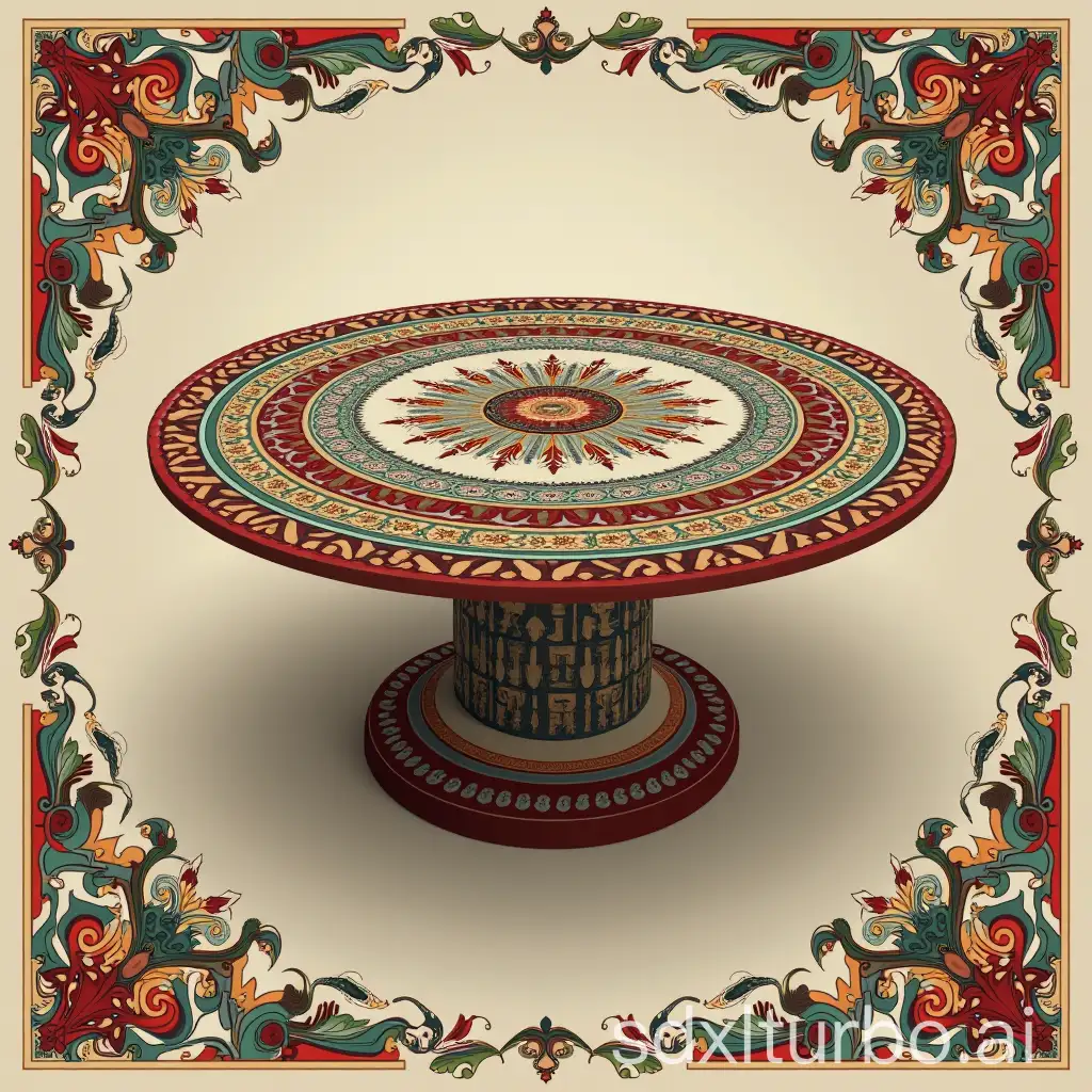 Design-Table-Inspired-by-Iranian-Symbols-and-Geometry-with-Single-Light-Color-Background