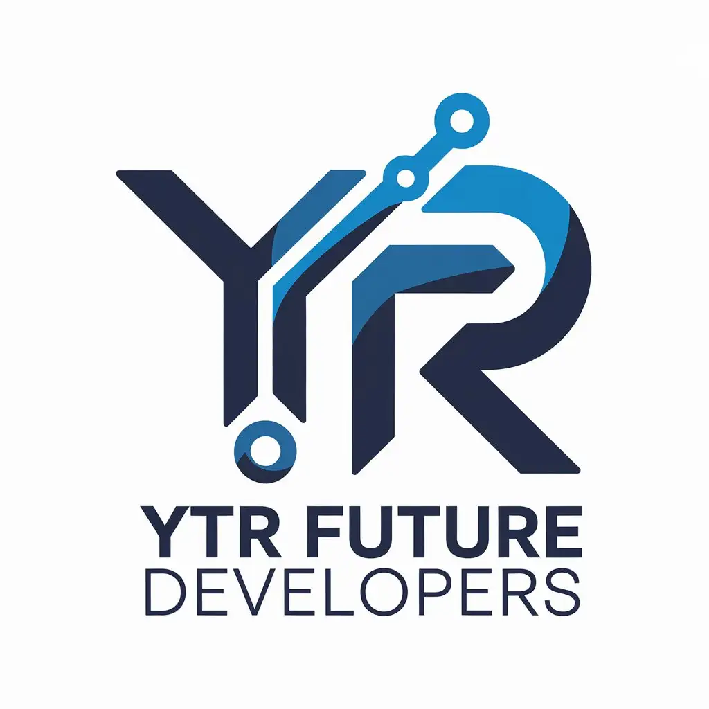 a vector logo design,with the text "YTR Future Developers", main symbol:software and advertising company,Moderate,be used in Technology industry,clear background