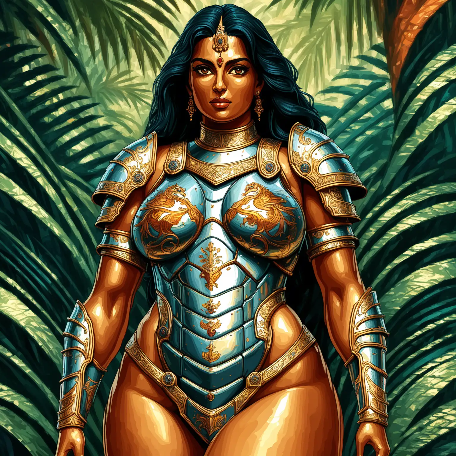 Futuristic Portrait of an Arabic Woman in a Sri Lankan Jungle