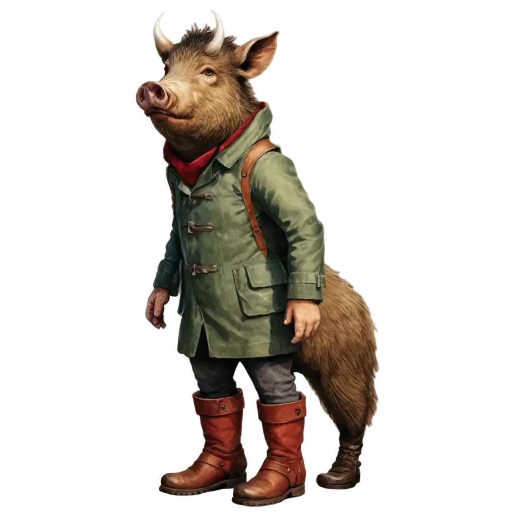 PNG-Image-of-a-Boar-with-Boots-Creative-Digital-Art-for-Online-Platforms