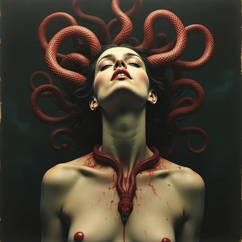 Surreal-Horror-Movie-Poster-Featuring-Pale-Woman-with-Serpents-in-Hair