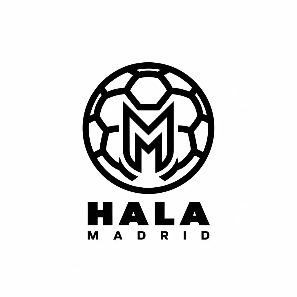 LOGO Design for Hala Madrid Vector Design with Bold M Symbol for Sports Fitness Industry