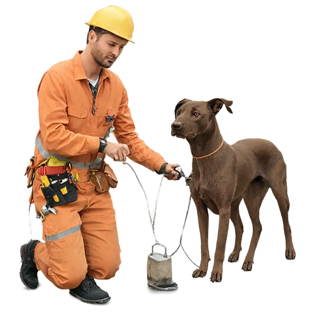 Contractor-with-Dog-PNG-HighQuality-Image-for-Versatile-Applications