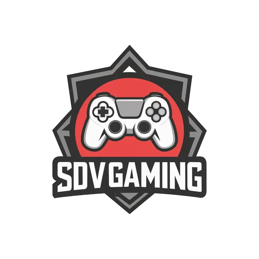 a vector logo design,with the text "SDVGaming", main symbol:game,Moderate,clear background