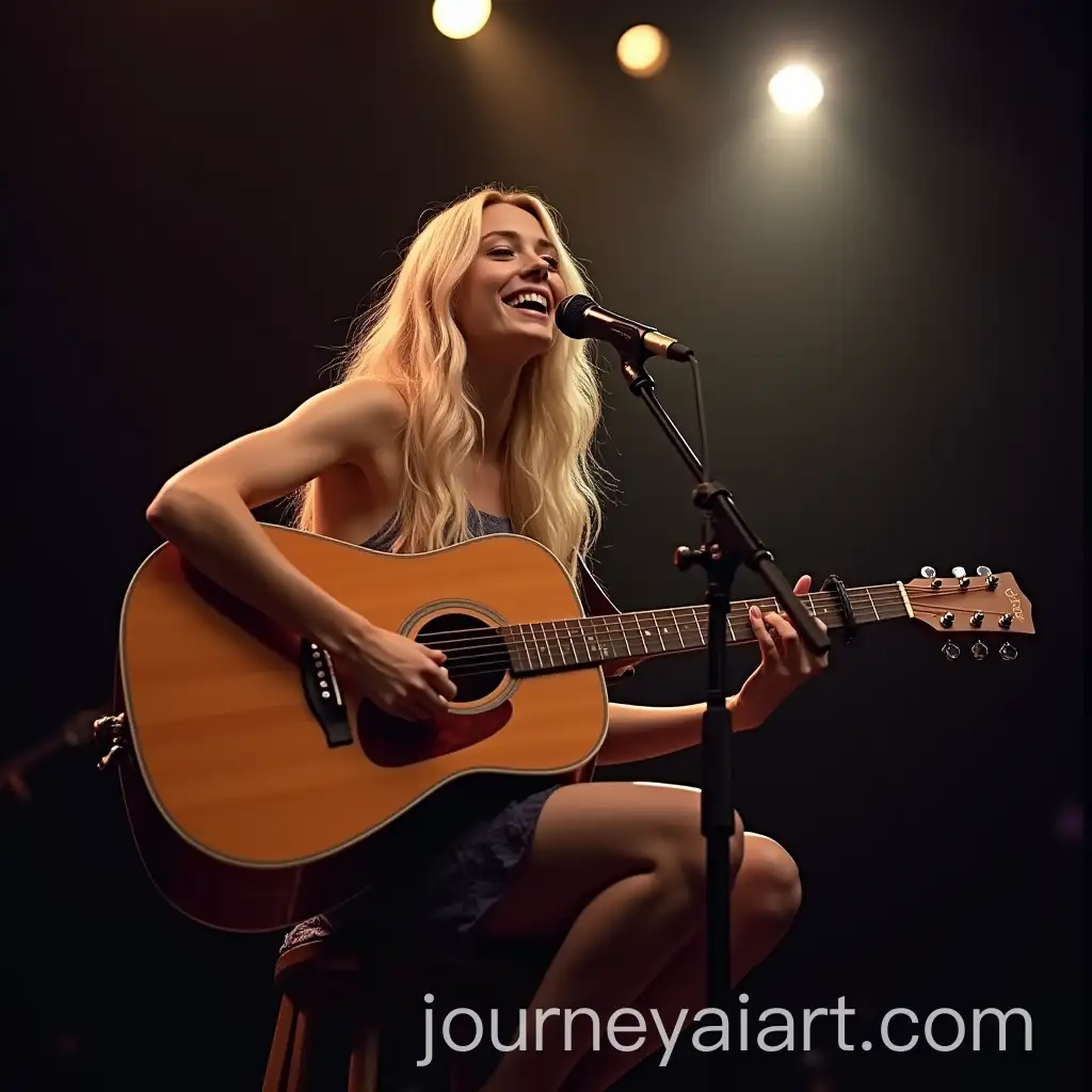 Blonde-Woman-Performing-with-Acoustic-Guitar-on-Stage-During-Live-Music-Concert