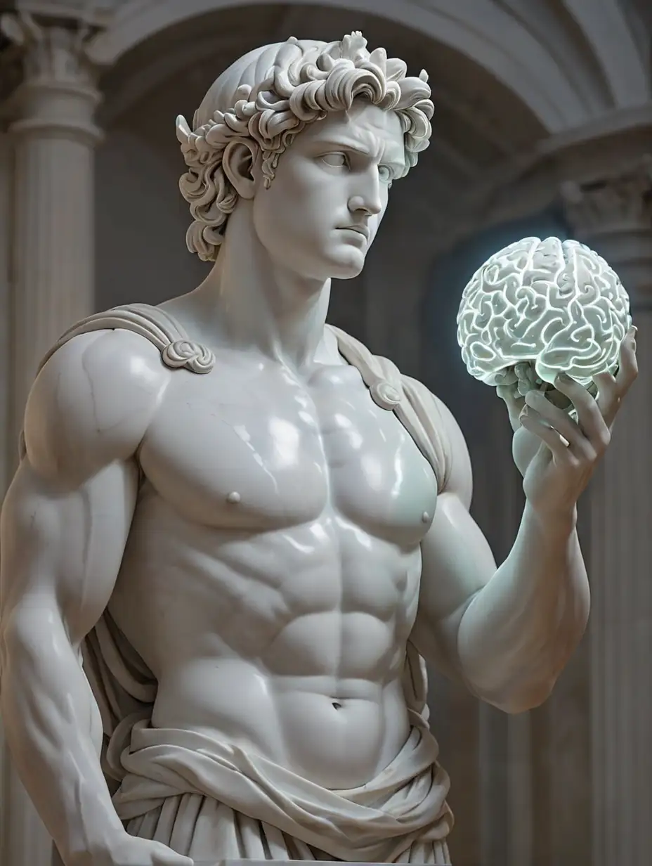 David-Sculpture-Holding-Illuminated-Cyber-Brain-Symbolizing-Intelligence-Edge