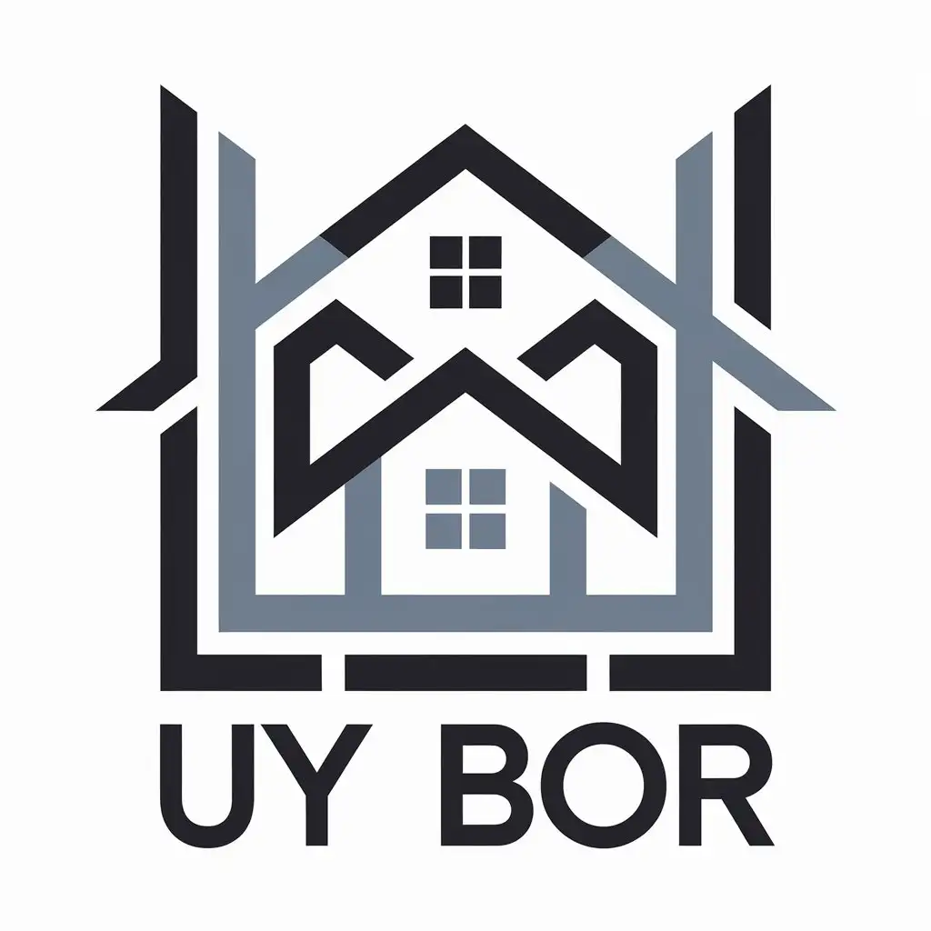 a vector logo design,with the text "Uy Bor", main symbol:House,complex,be used in Construction industry,clear background