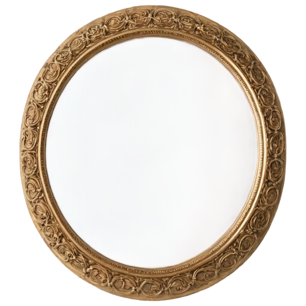 Vintage-Round-Mirror-with-Gilded-Frame-Reflecting-Soft-Sunlight-PNG-Image-for-Home-Decor-Inspiration