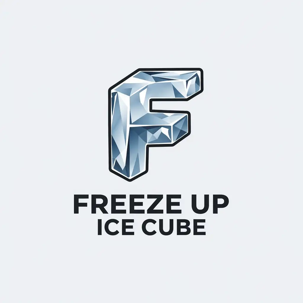 LOGO Design for Freeze Up Ice Cube Minimalistic IceThemed Letter F for Restaurant Industry