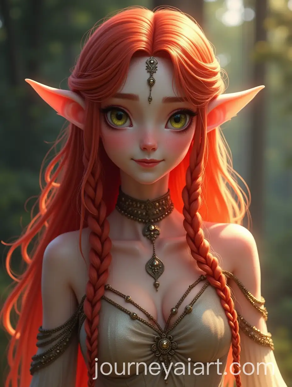 Beautiful-Female-Elf-Mage-with-Red-and-White-Braided-Hair-in-Shimmering-Magical-Dress