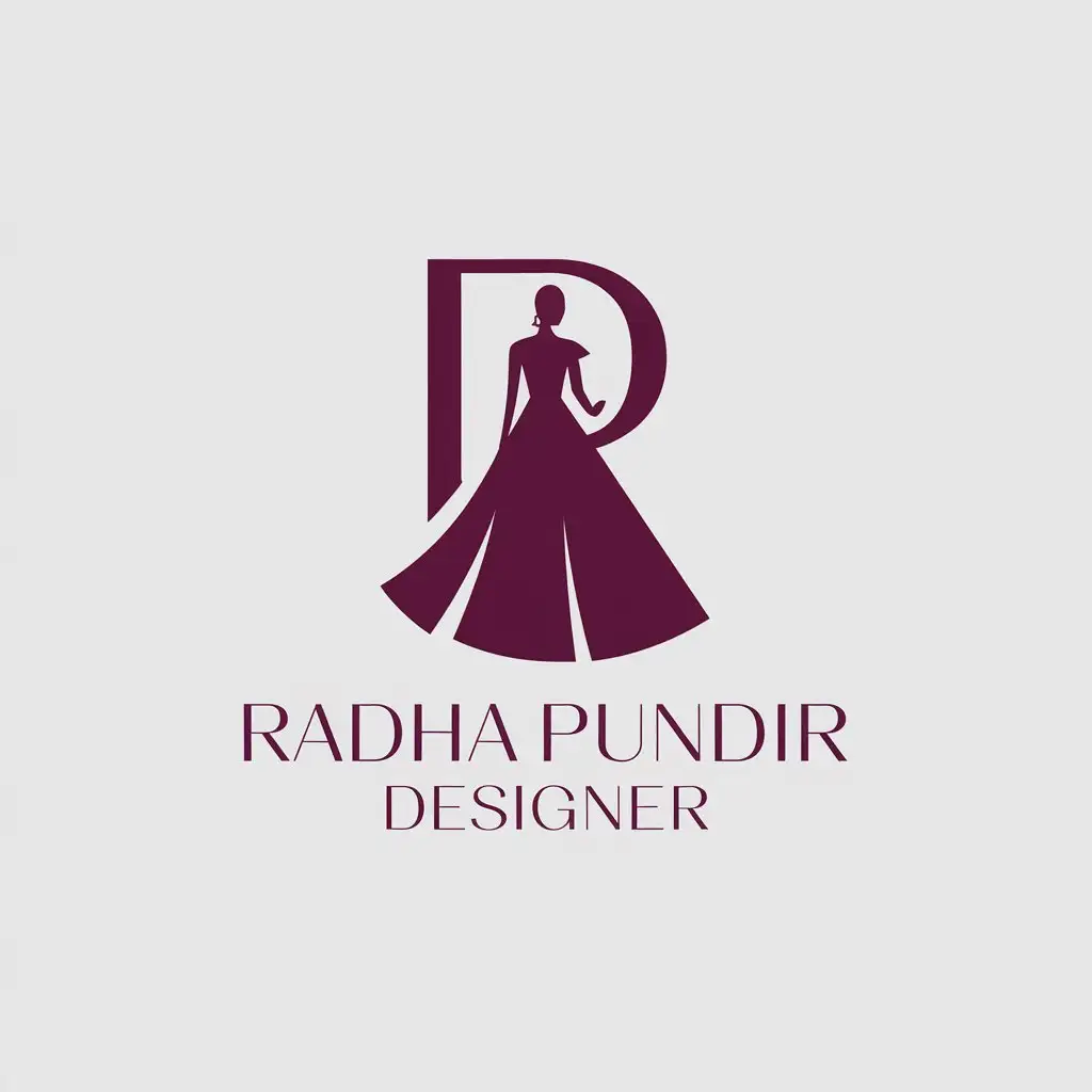 LOGO Design For Radha Pundir Designer Fashion and Clothes Theme with Clear Background