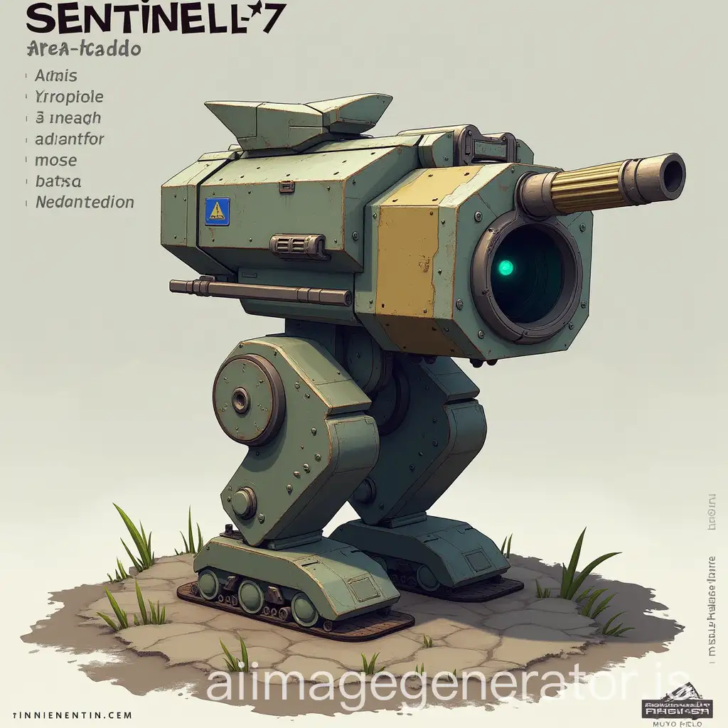 Turmgeschtz-SentinelV2-Stationary-Control-Point-with-ConeShaped-Projectiles-and-Tactical-Hacking