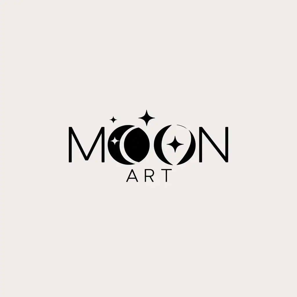 LOGO Design for Moon Art Minimalistic Moon Symbol with Retail Industry Appeal