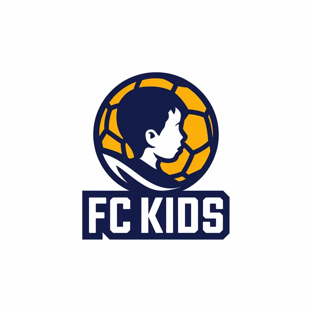 a vector logo design,with the text "FC Kids", main symbol:football,Moderate,clear background