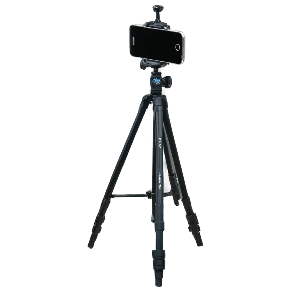 Tripod-with-a-Cellphone-Standing-PNG-Image-for-Versatile-Usage