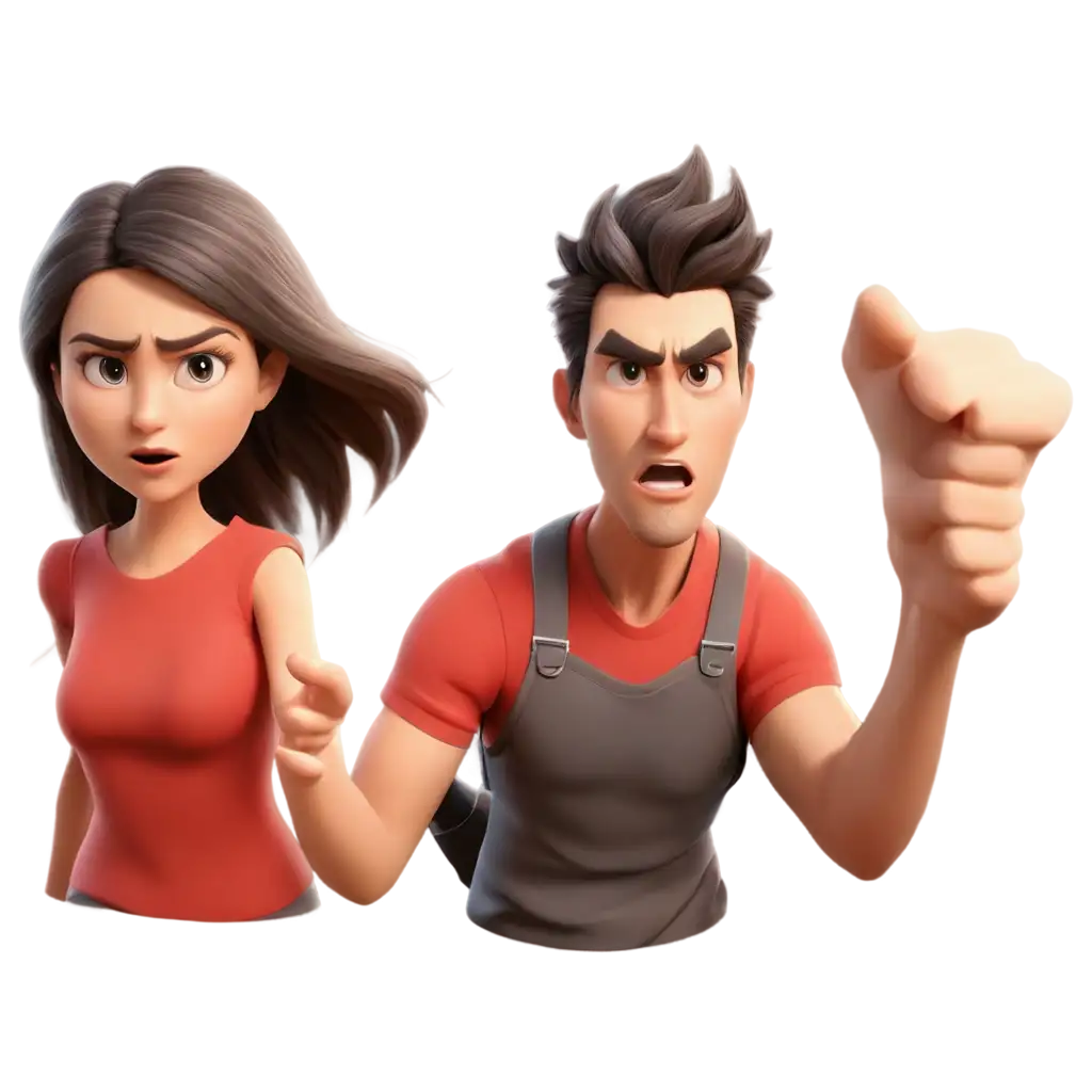 Angry-Couple-3D-PNG-Image-for-Various-Creative-Uses