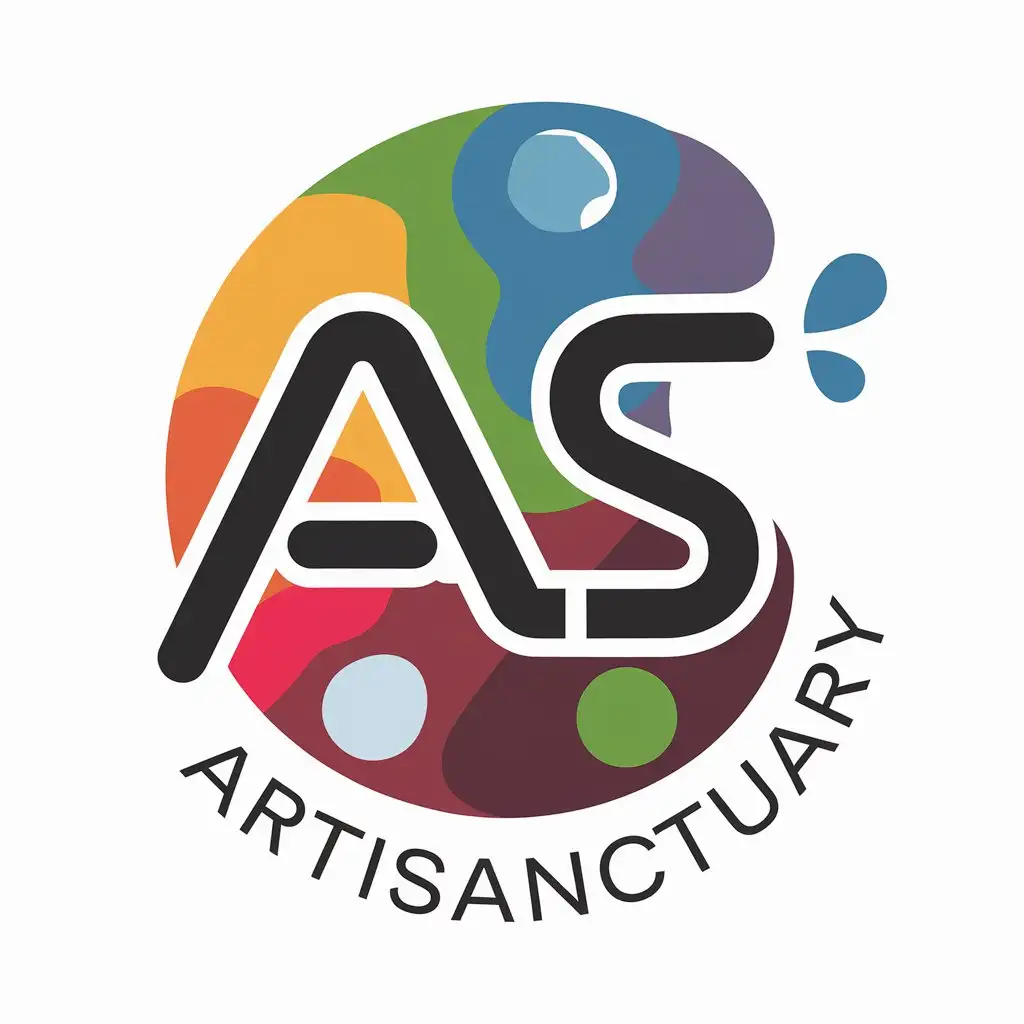 LOGO Design for ArtiSanctuary Color Palette with Paint Splash