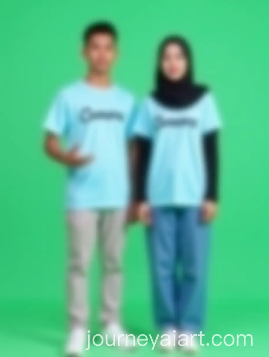 Indonesian-Couple-in-Coordinated-Casual-Outfits-with-Green-Screen-Background