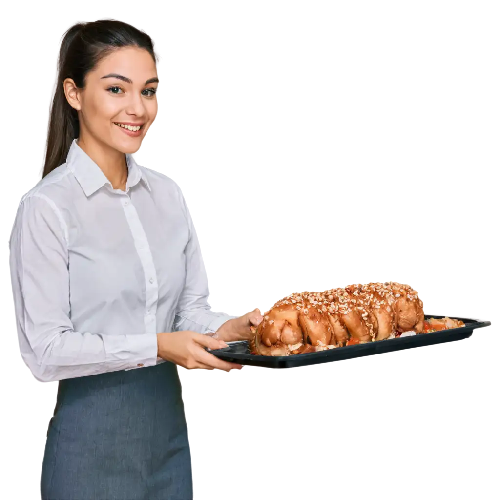 Waitress-Delivers-Food-HighQuality-PNG-Image-for-Restaurant-Service