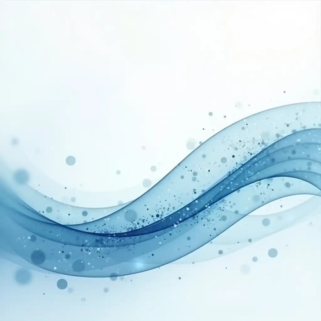 Blue Abstract Wave Design with Symbolic Elements for Background