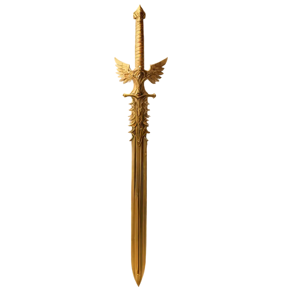 Realistic-Sword-with-Wings-Golden-Straight-PNG-Image-for-HighQuality-Visuals