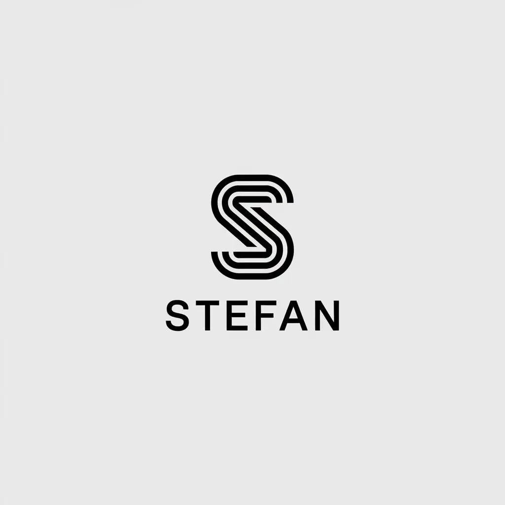 LOGO Design for Stefan Minimalistic S Symbol with Clear Background