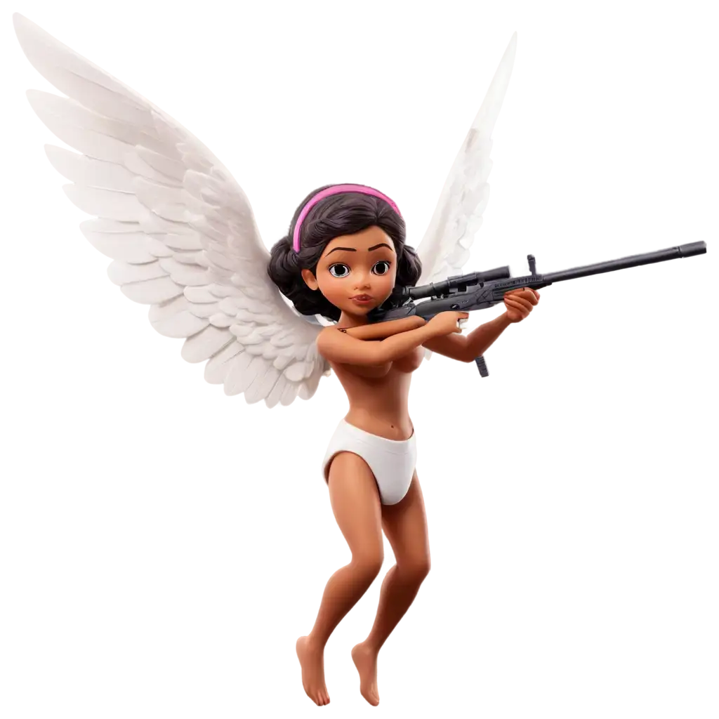 Cupid-Flying-with-Sniper-in-the-Air-PNG-Image-for-HighQuality-Graphics