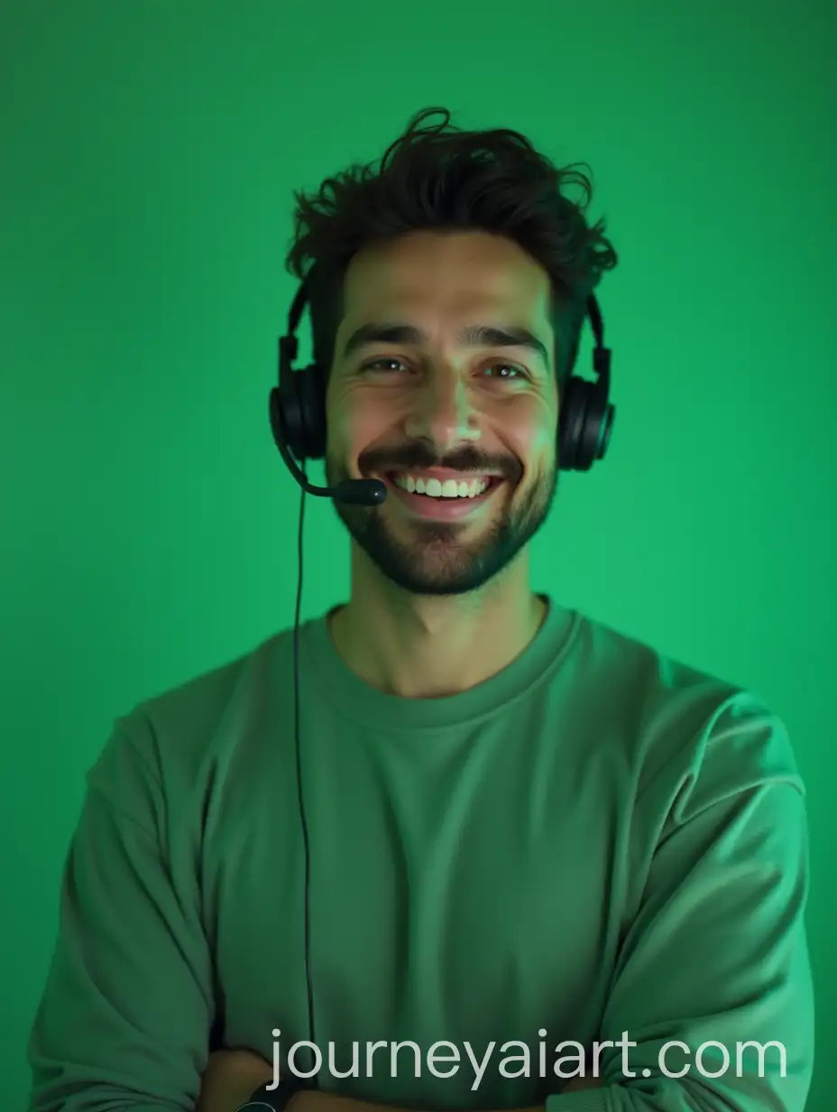 Smiling-Tech-Support-Specialist-in-Minimalistic-Mint-Green-Setting