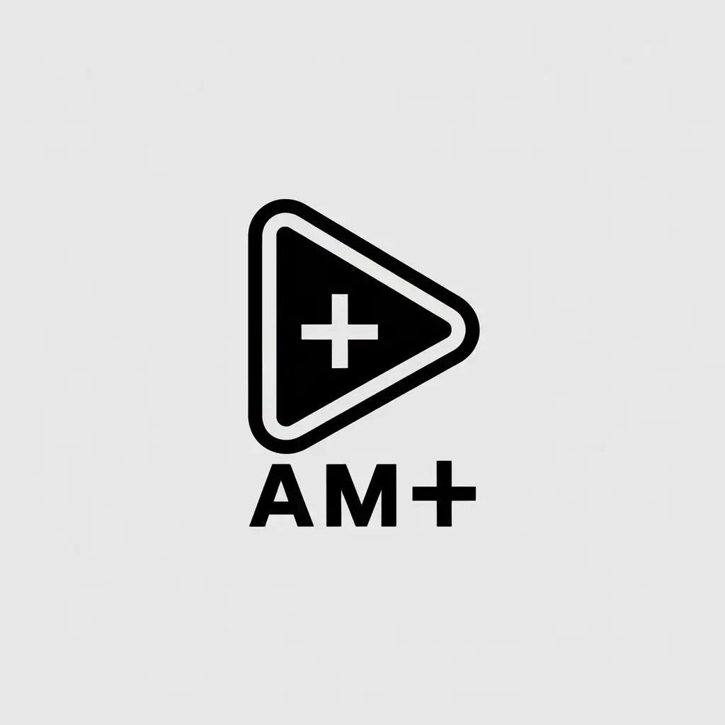 a vector logo design,with the text "AM+", main symbol:AM+,Minimalistic,clear background