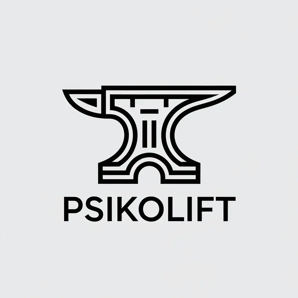 LOGO Design for Psikolift Minimalistic Anvil Symbol for Events Industry