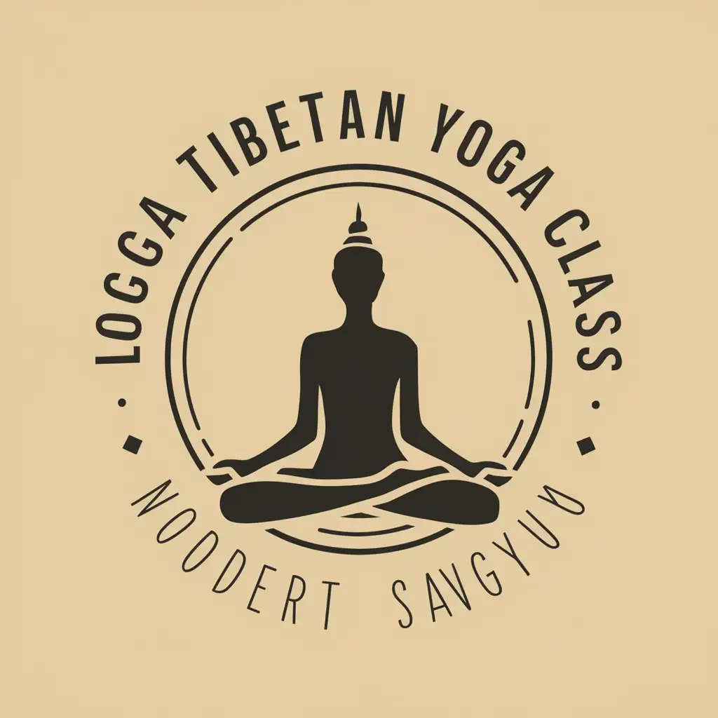 LOGO Design for Yoga Tibetan Yoga Class Vector Design with Sangyas Symbol on Clear Background