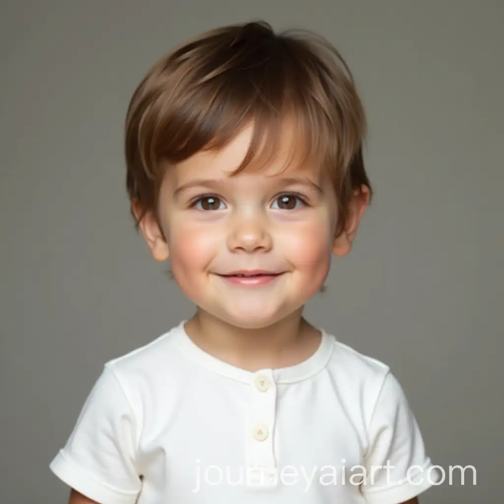 Little-Boy-with-Dimpled-Smile-in-White-Shirt