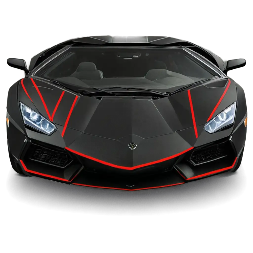 Black-Lamborghini-with-Red-Lines-Front-and-Back-View-PNG-HighQuality-Image-for-Stunning-Visuals