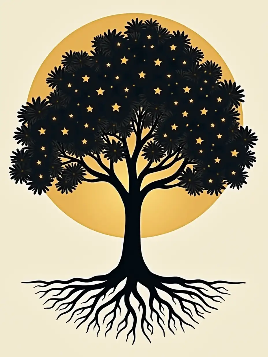 Minimal-Elegant-Tree-Icon-with-Roots-and-Golden-Stars-for-Emotional-GrowthTree-icon-with-stars