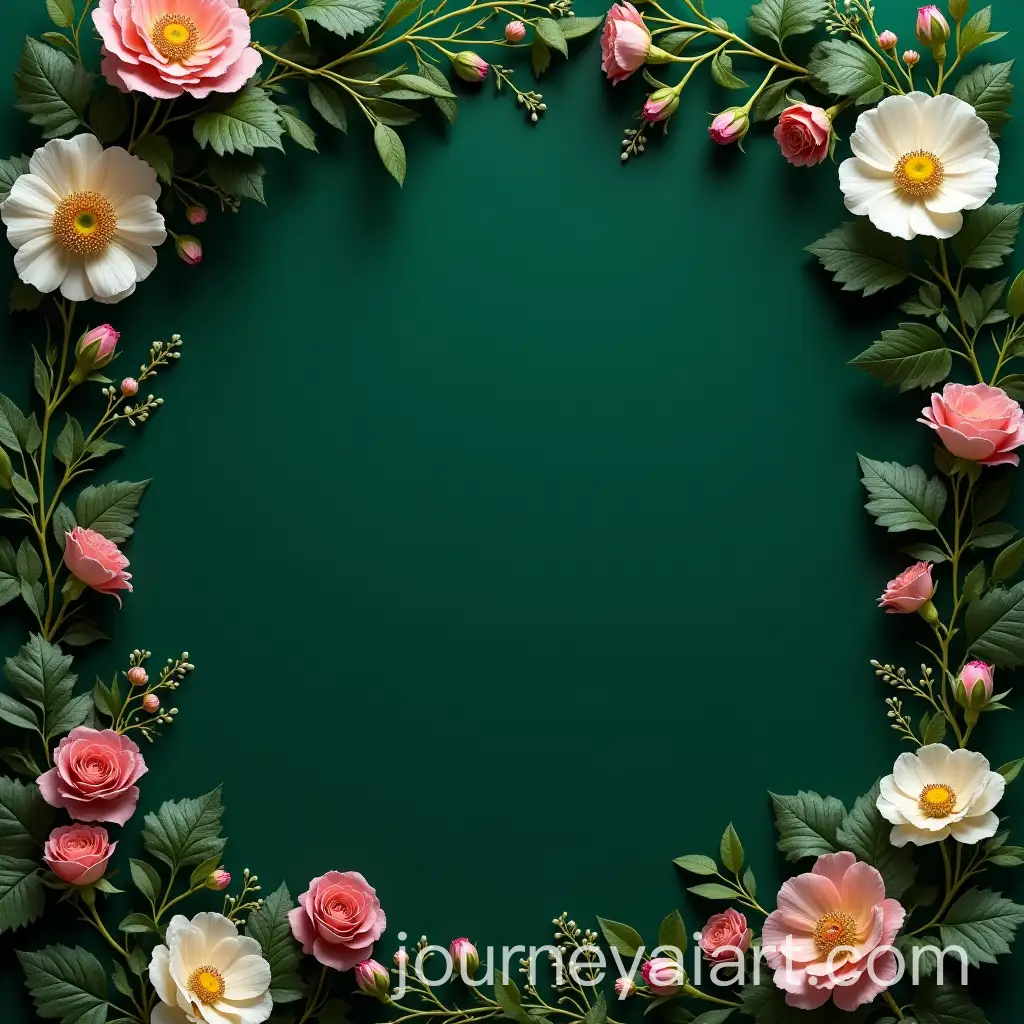 Wedding-Invitation-AI-PromptElegant-Wedding-Invitation-with-Deep-Green-and-Floral-Accents