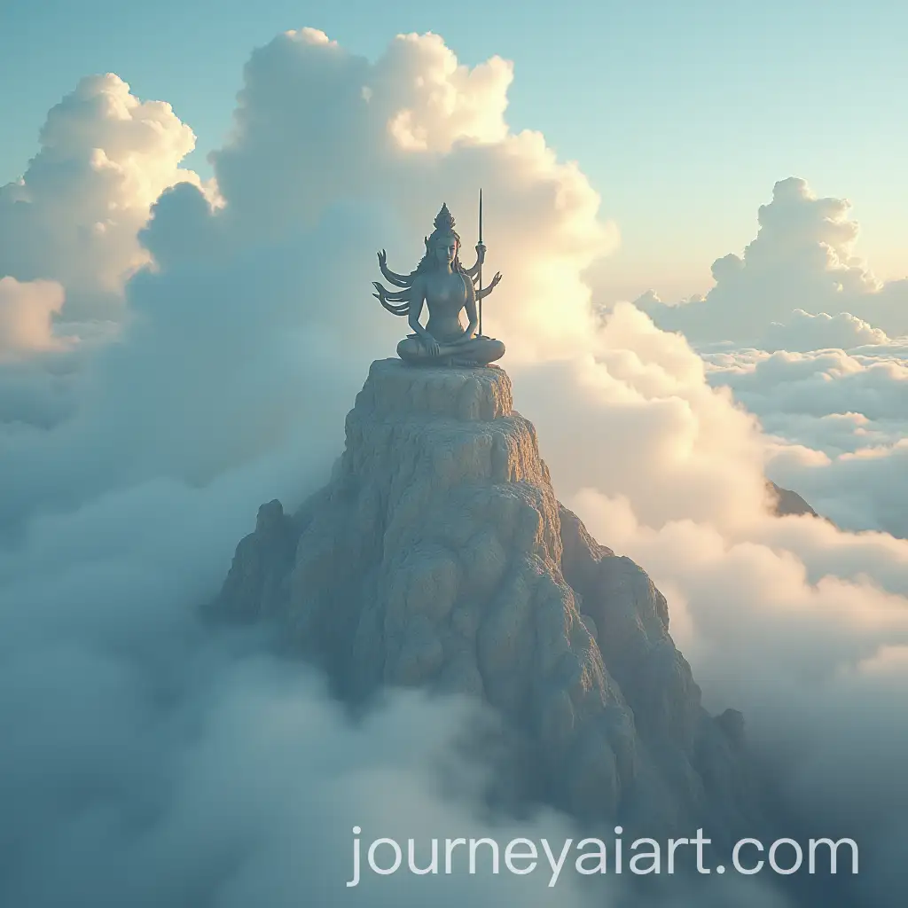Goddess-Durga-Sitting-on-Cloud-in-Majestic-Mountain-Landscape