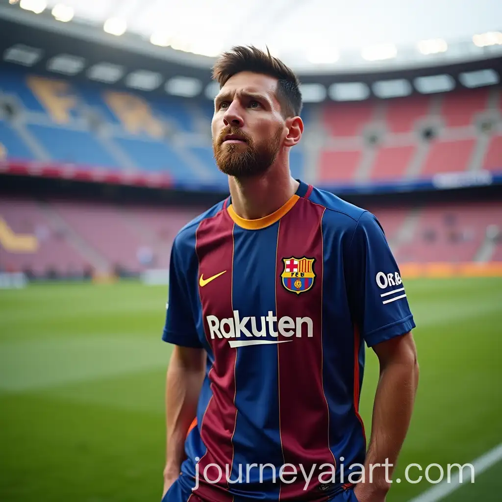 Lionel-Messi-in-Barcelona-Shirt-at-Santiago-Bernabeu-Stadium