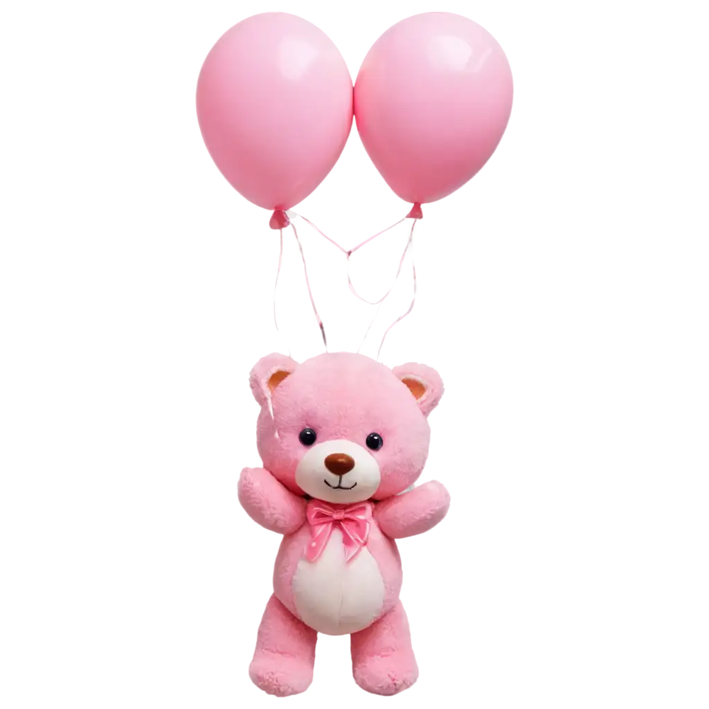 Pink-Bear-with-Balloons-PNG-Cheerful-and-Whimsical-Illustration-for-Various-Uses