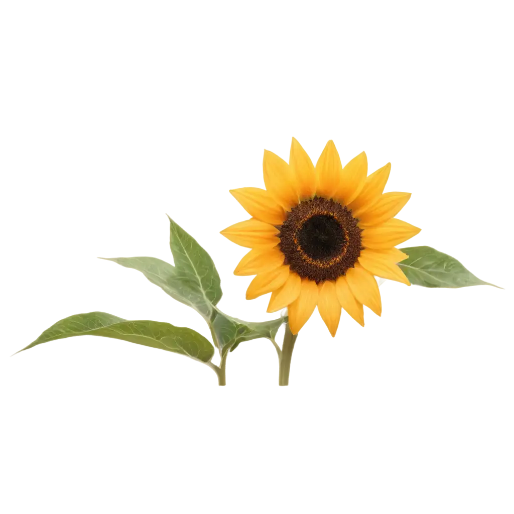 Sunflower-with-Yellow-Petals-Isolated-on-White-Background-PNG-Image-for-Creative-Design-and-Digital-Projects