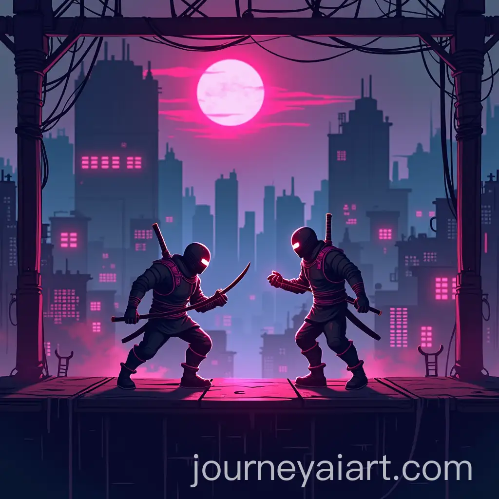 Cyberpunk-Ninja-Fighting-Game-Arena-Scene