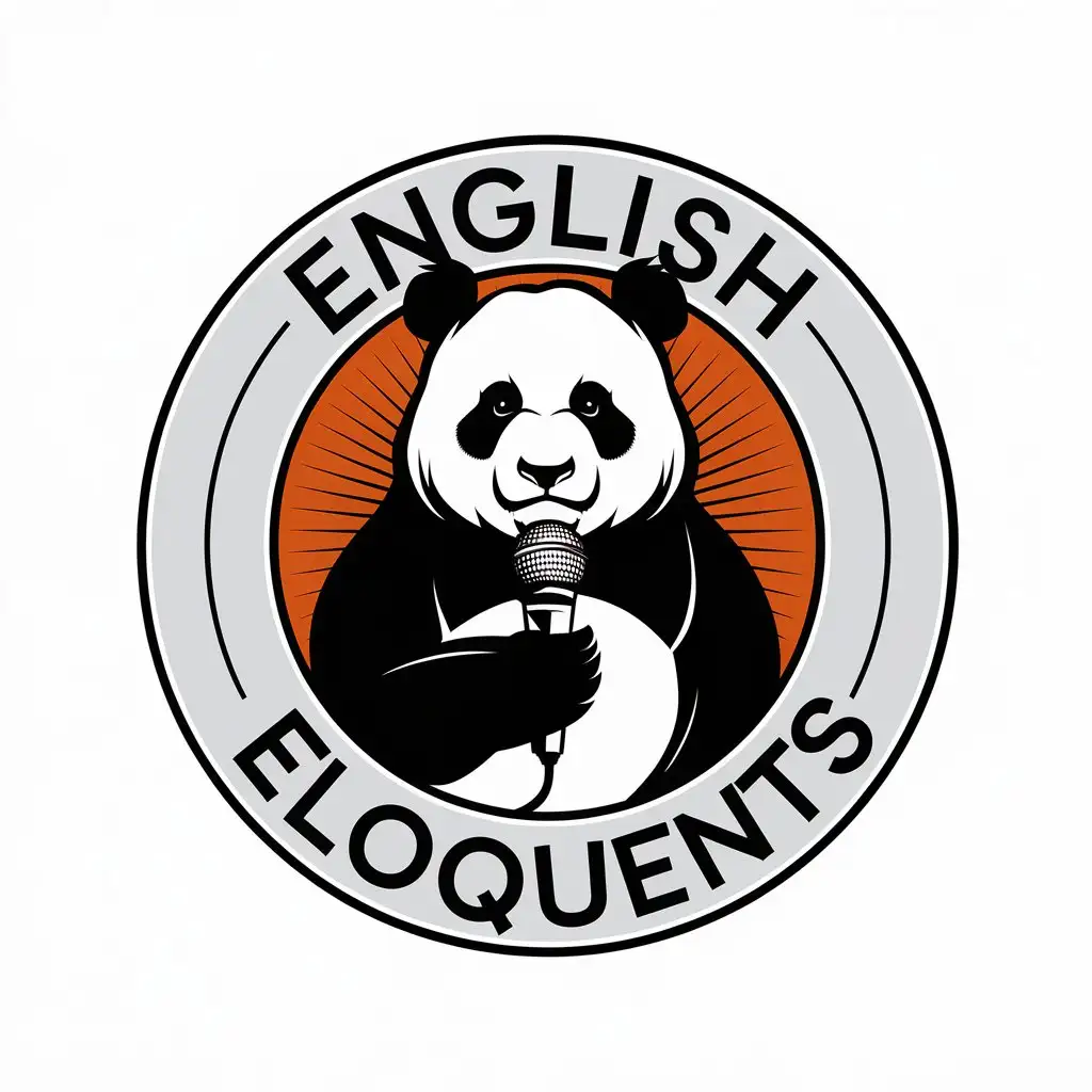 LOGO Design for English Eloquents Playful Panda Theme for Events Industry