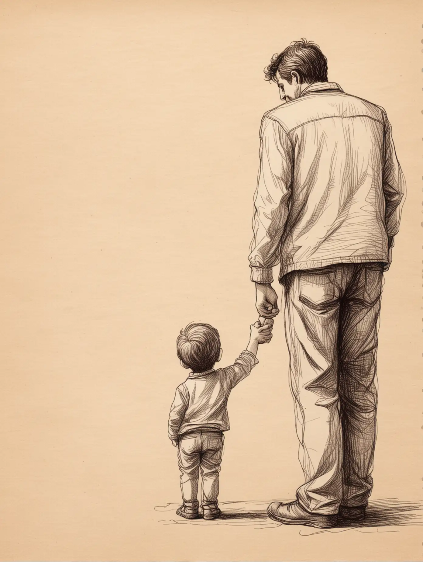 Father and Child Bonding in HandDrawn Illustration