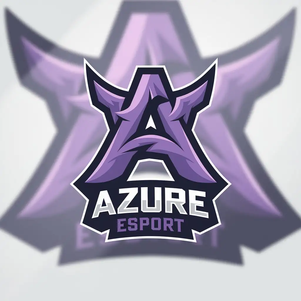 LOGO Design for Azure Esport Purple Logo with Clear Background