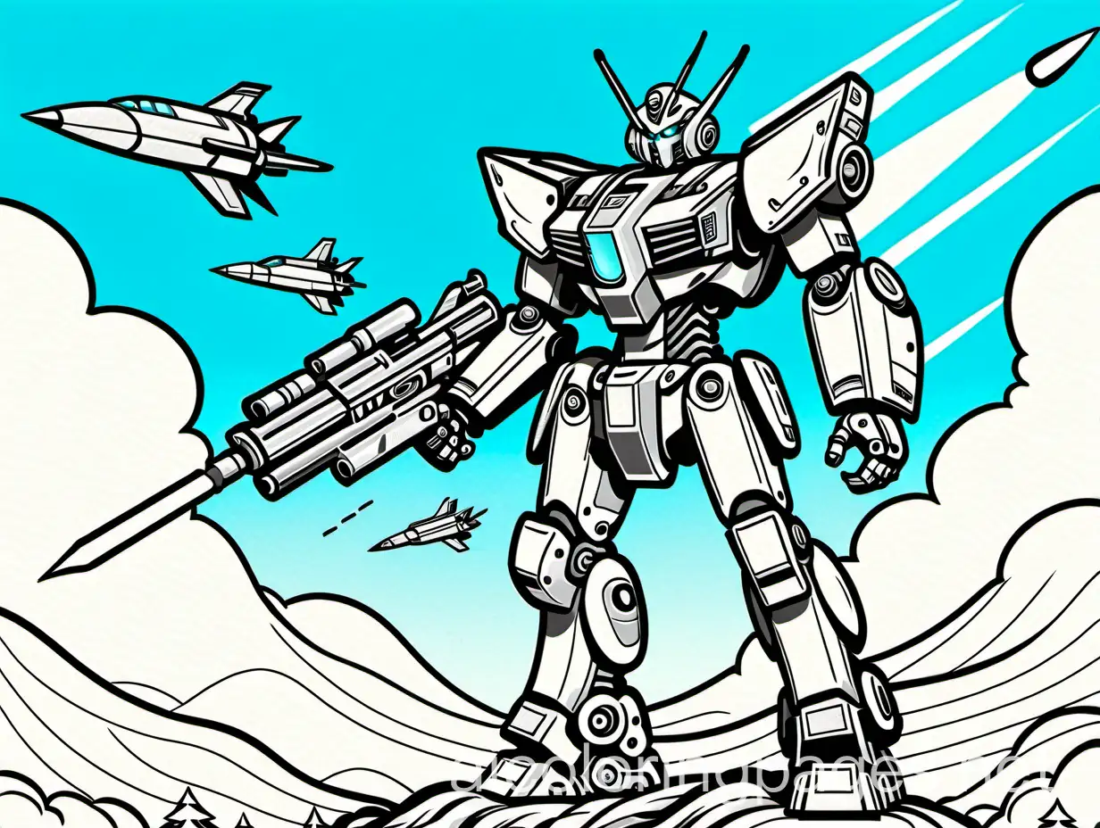 Giant-Japanese-Anime-Robot-in-Flight-with-Bazooka