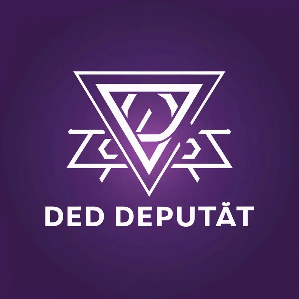 LOGO Design For Ded Deputat Purple Triangle Symbolizing Technic and Gaming