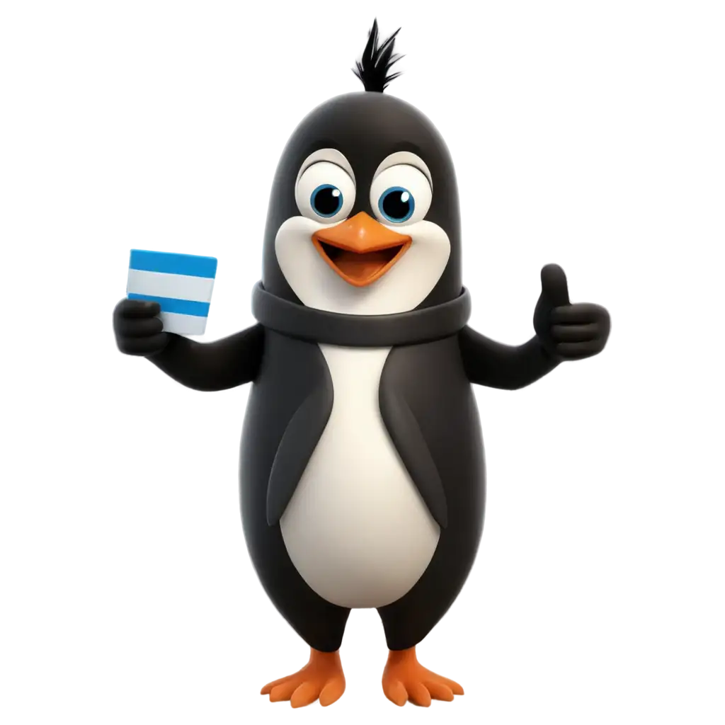 Cheerful-Cartoon-Penguin-PNG-A-Thumbs-Up-for-Optimism-and-Approval