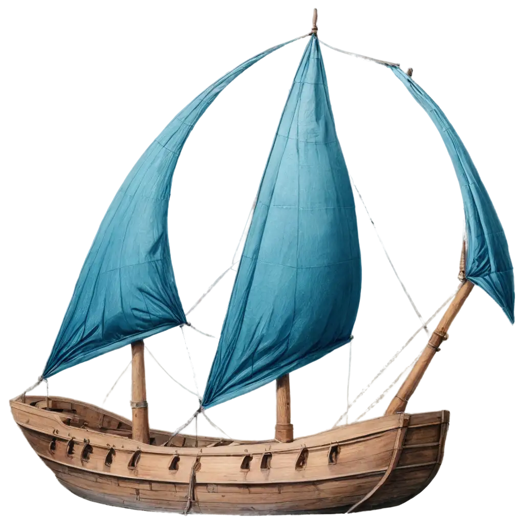 WideBodied-Ottoman-Ship-with-Blue-Sails-HighQuality-PNG-Image-for-Creative-Use