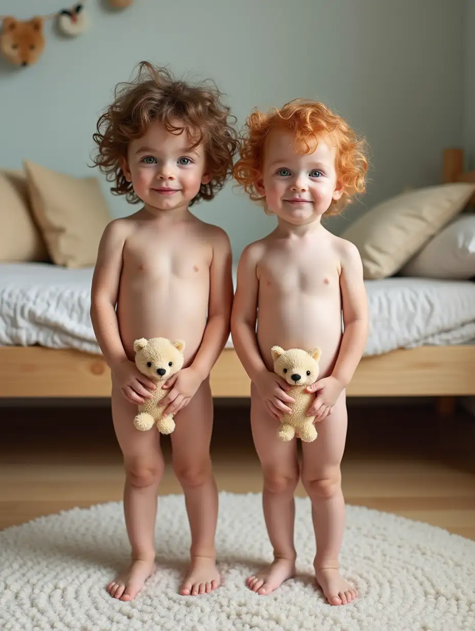 Two-Baby-Girls-with-Stuffed-Animals-in-Preschool-Classroom