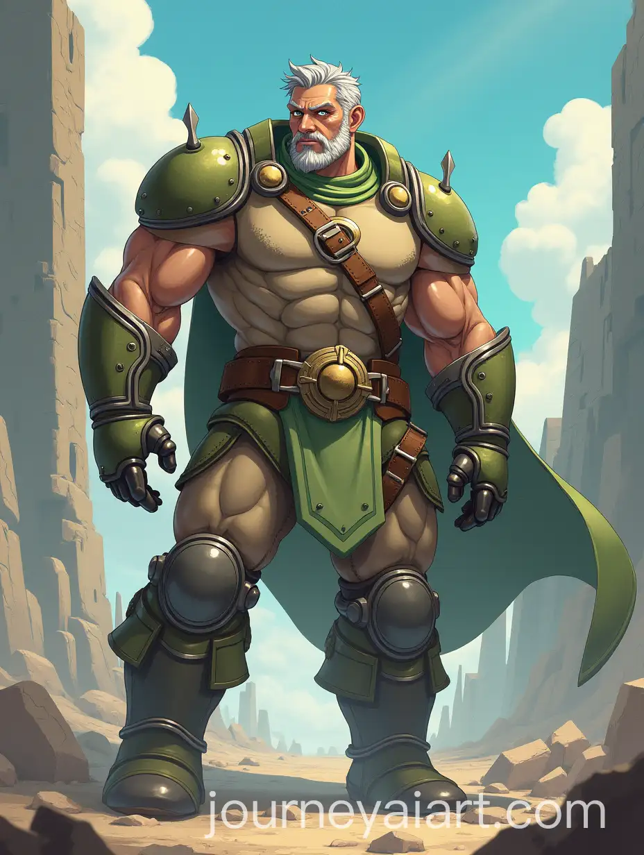 Giant-Man-Warrior-in-Ruins-Fantasy-Anime-Illustration